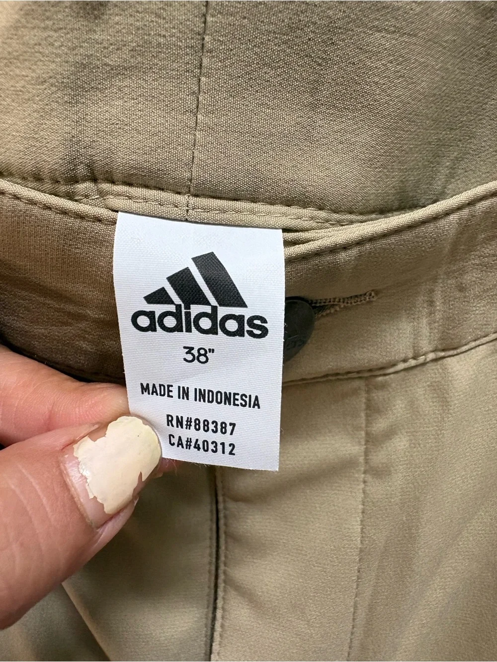 adidas Men’s Tan Flat Front Performance Shorts - Picture 2 of 5